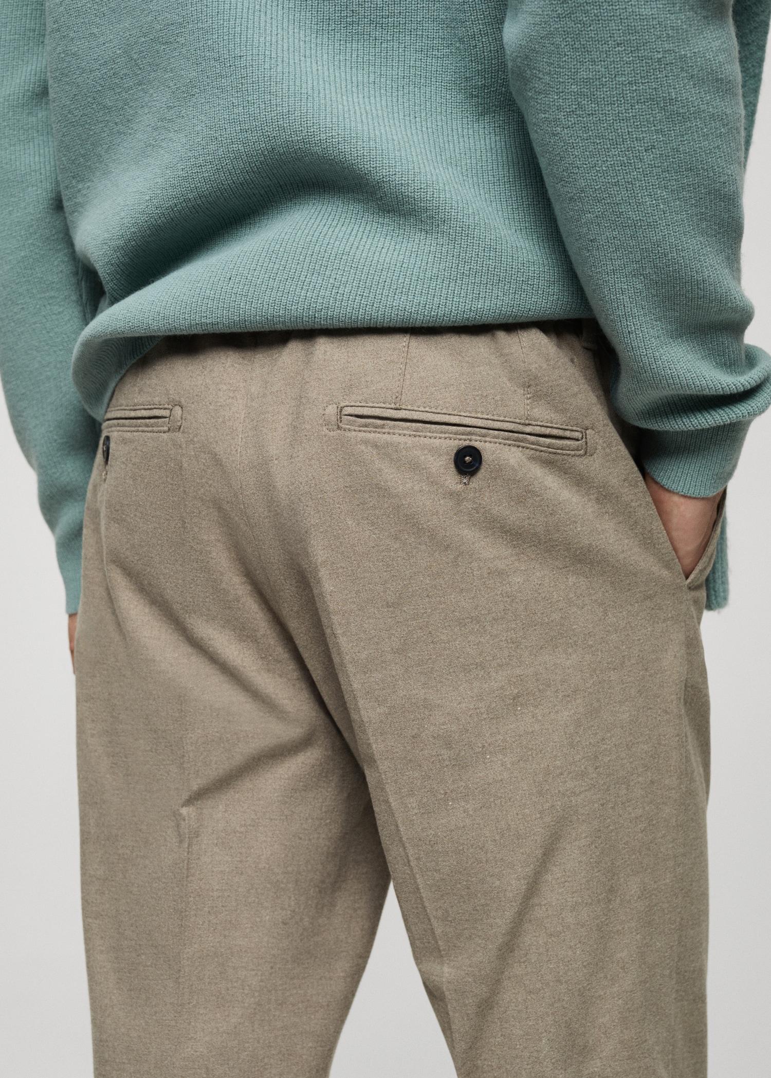 Regular-fit flannel pants - Men | MANGO USA Product Image