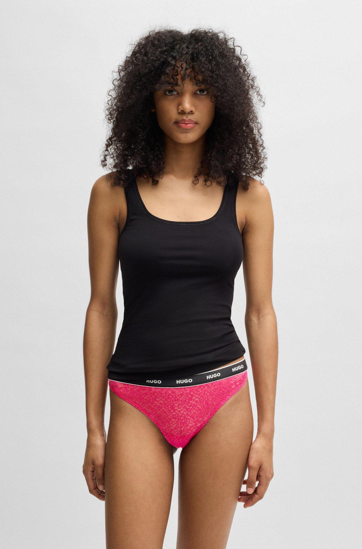 Three-pack of thongs in stretch lace Product Image