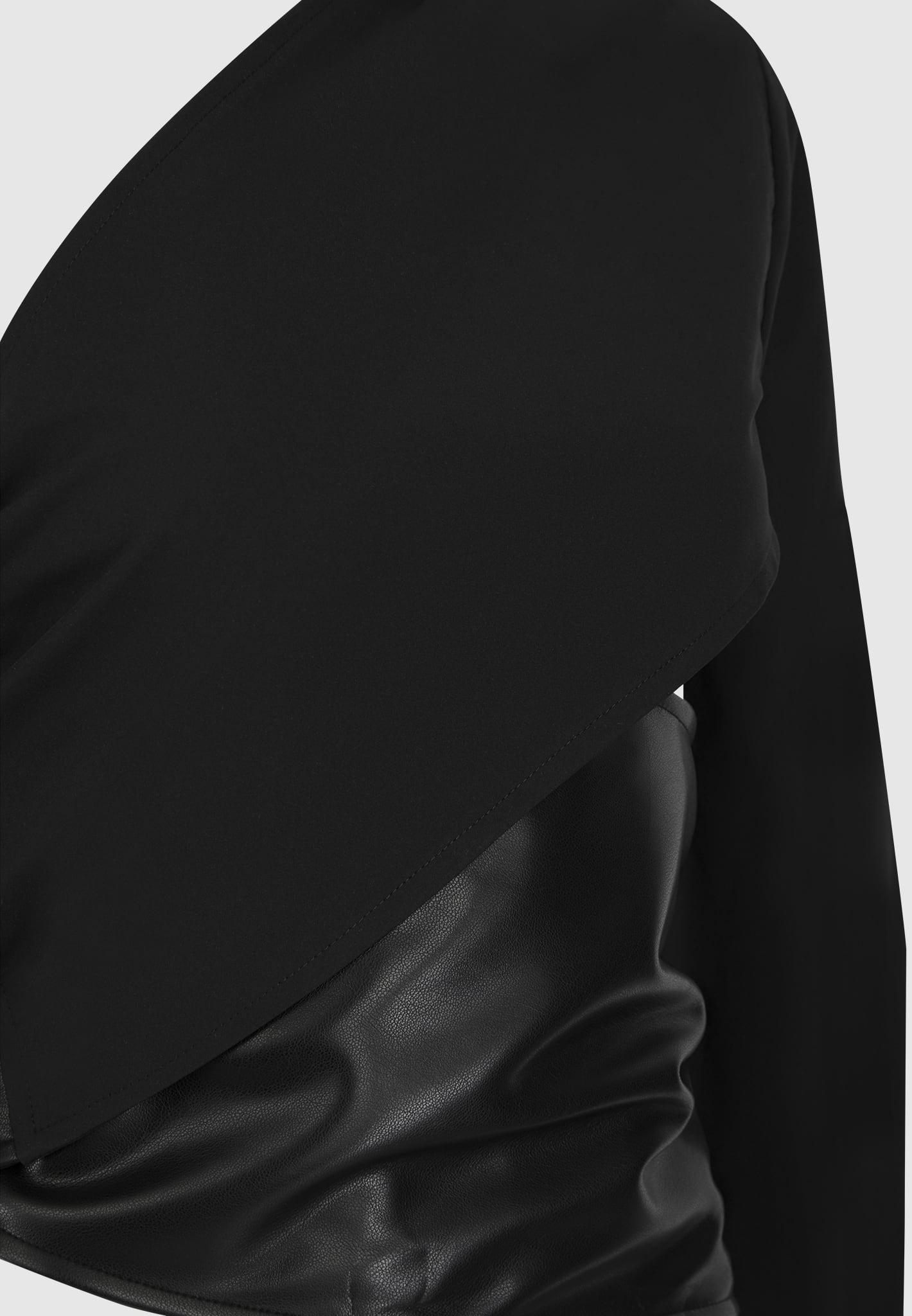 One Sleeve Leather Wrap Top - Black Female Product Image
