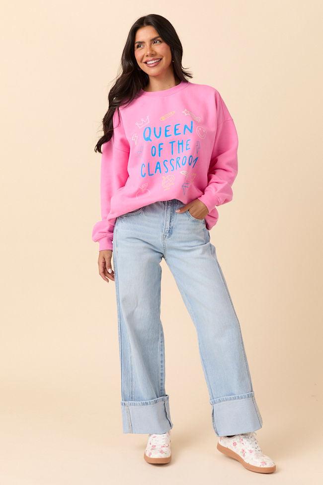 Queen Of The Classroom Pink Graphic Sweatshirt Product Image