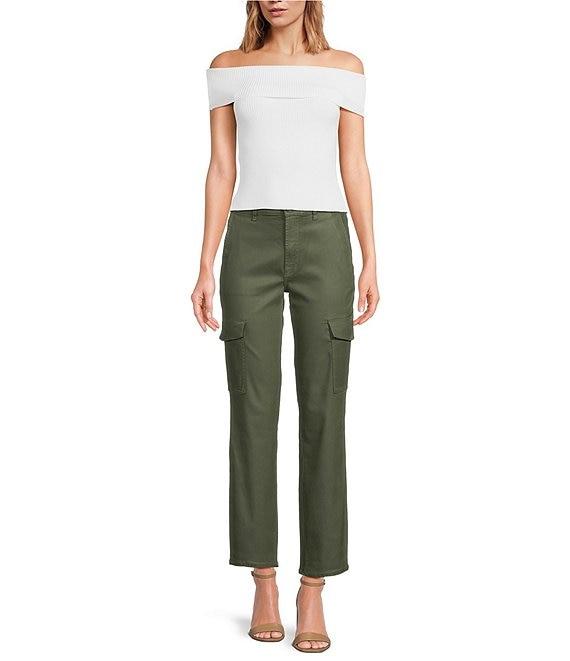 7 For All Mankind Logan Coated Mid Rise Straight Leg Cargo Pant Product Image