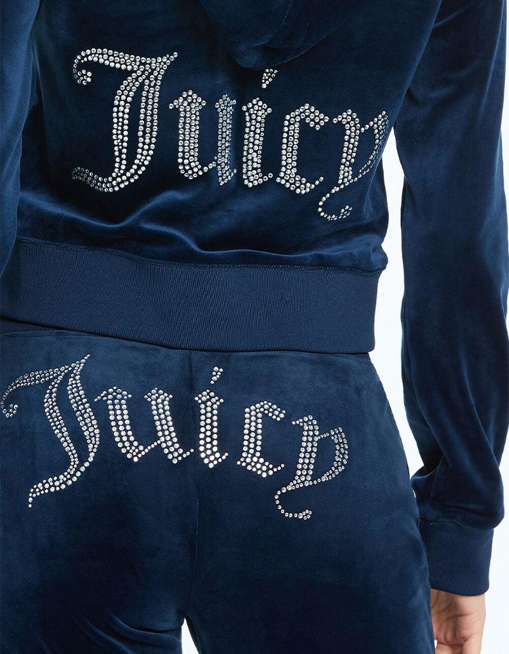 JUICY COUTURE OG Bling Womens Zip-Up Hoodie - NAVY Product Image