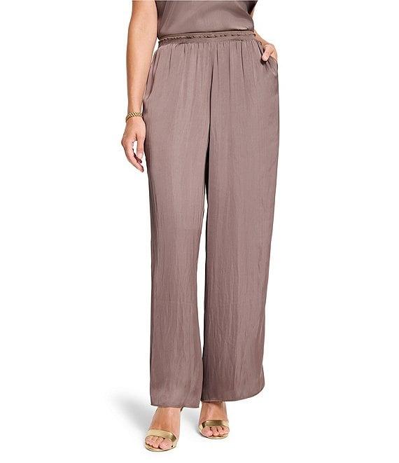 NIC + ZOE Glossy Sheen Elastic Waist Straight Leg Coordinating Pull-On Pants Product Image