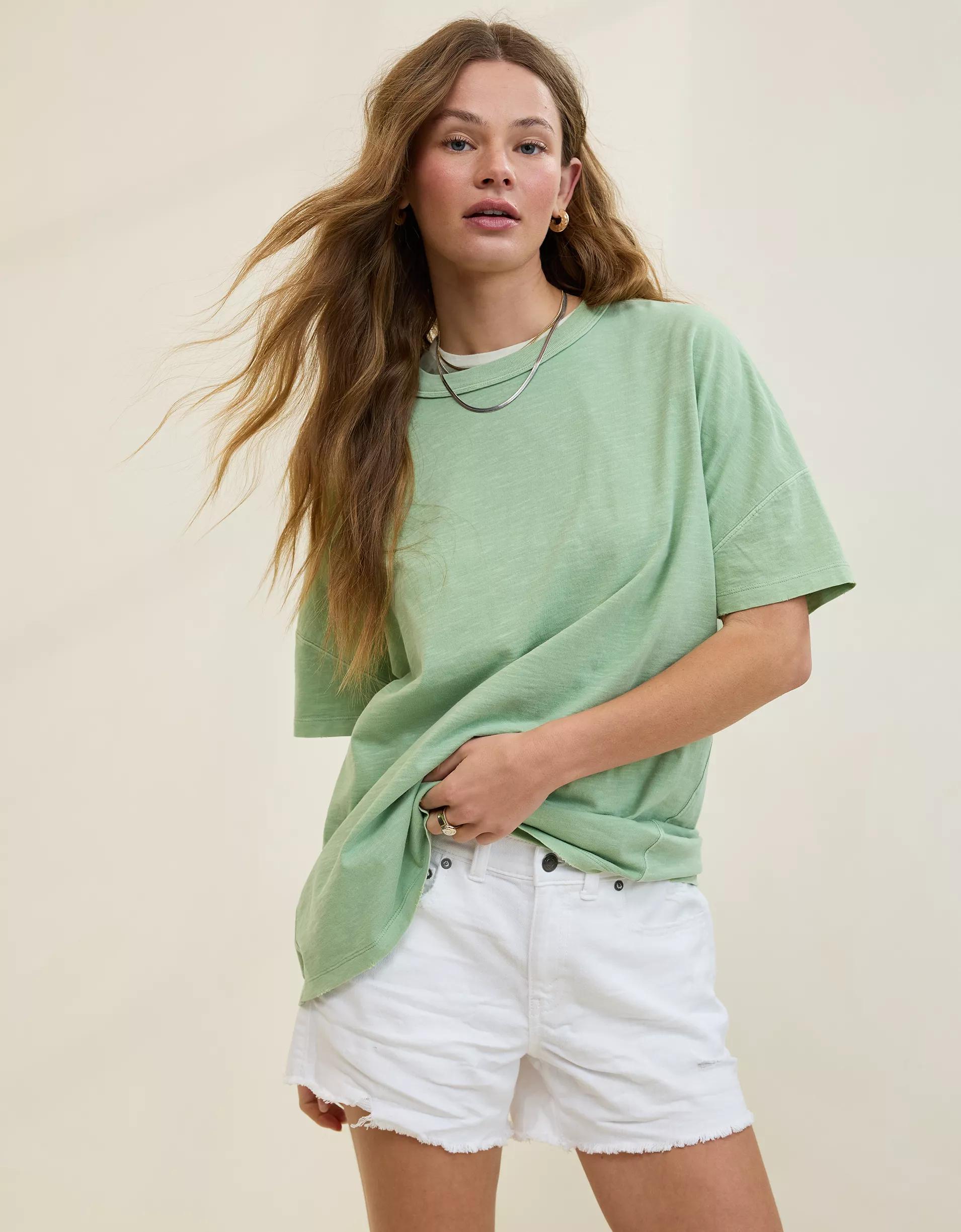 Aerie Oversized Crew Boyfriend T-Shirt Product Image