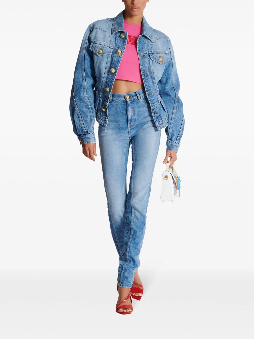 logo-embroidered cropped tank top Product Image