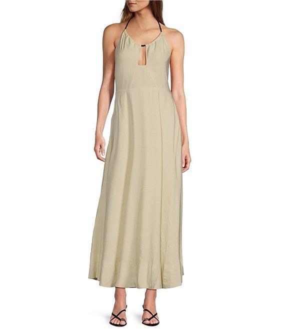 Antonio Melani Finn Linen Blend Rope Halter A-Line Maxi Dress Product Image