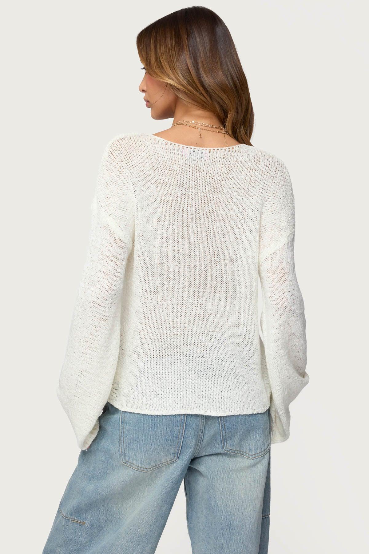Drop Shoulder Light Knit Sweater Product Image