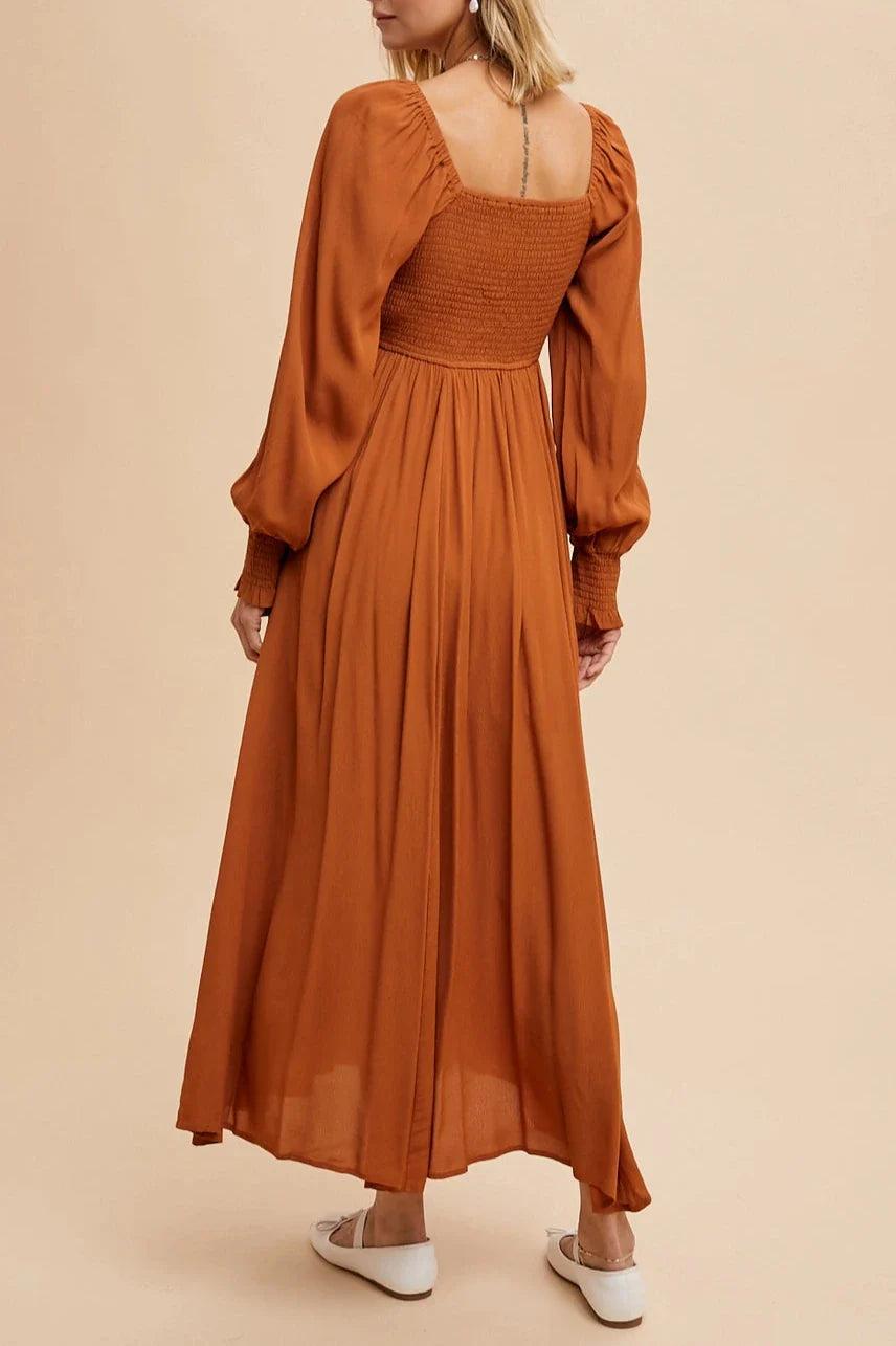 Rust Ruched Maxi" Product Image