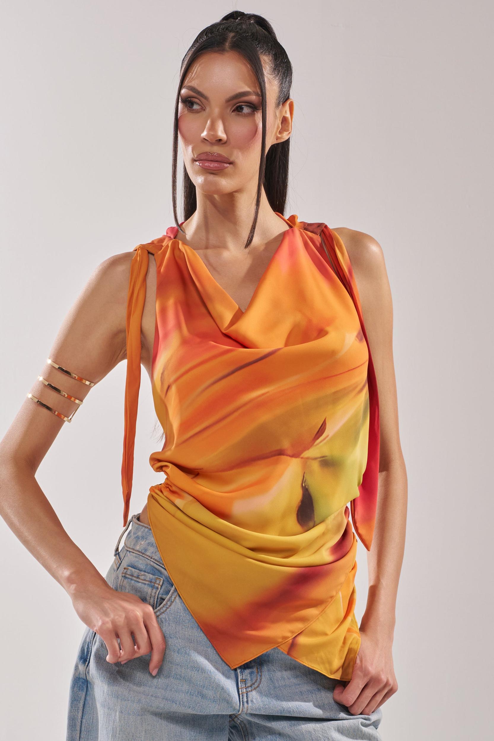 COASTAL HOODED HALTER TOP Product Image