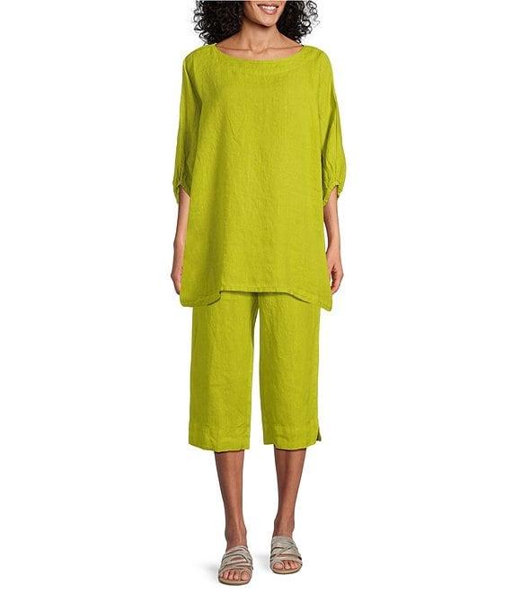 Bryn Walker Light Linen Round Neck Elbow Dolman Sleeve Tunic Product Image