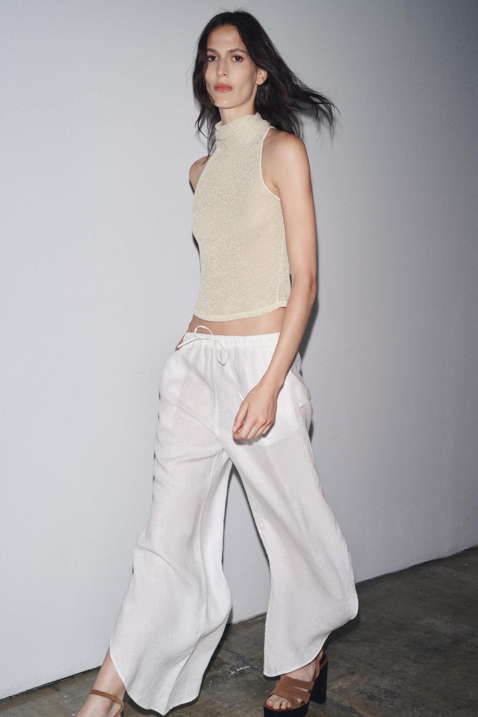 HALTER TOP WITH METALLIC THREAD Product Image