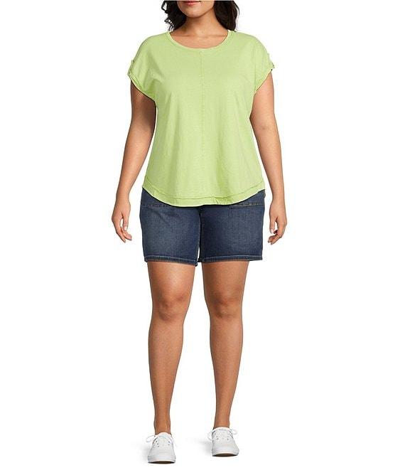 Westbound Plus Size Twist Sleeve Crew Neck Top Product Image