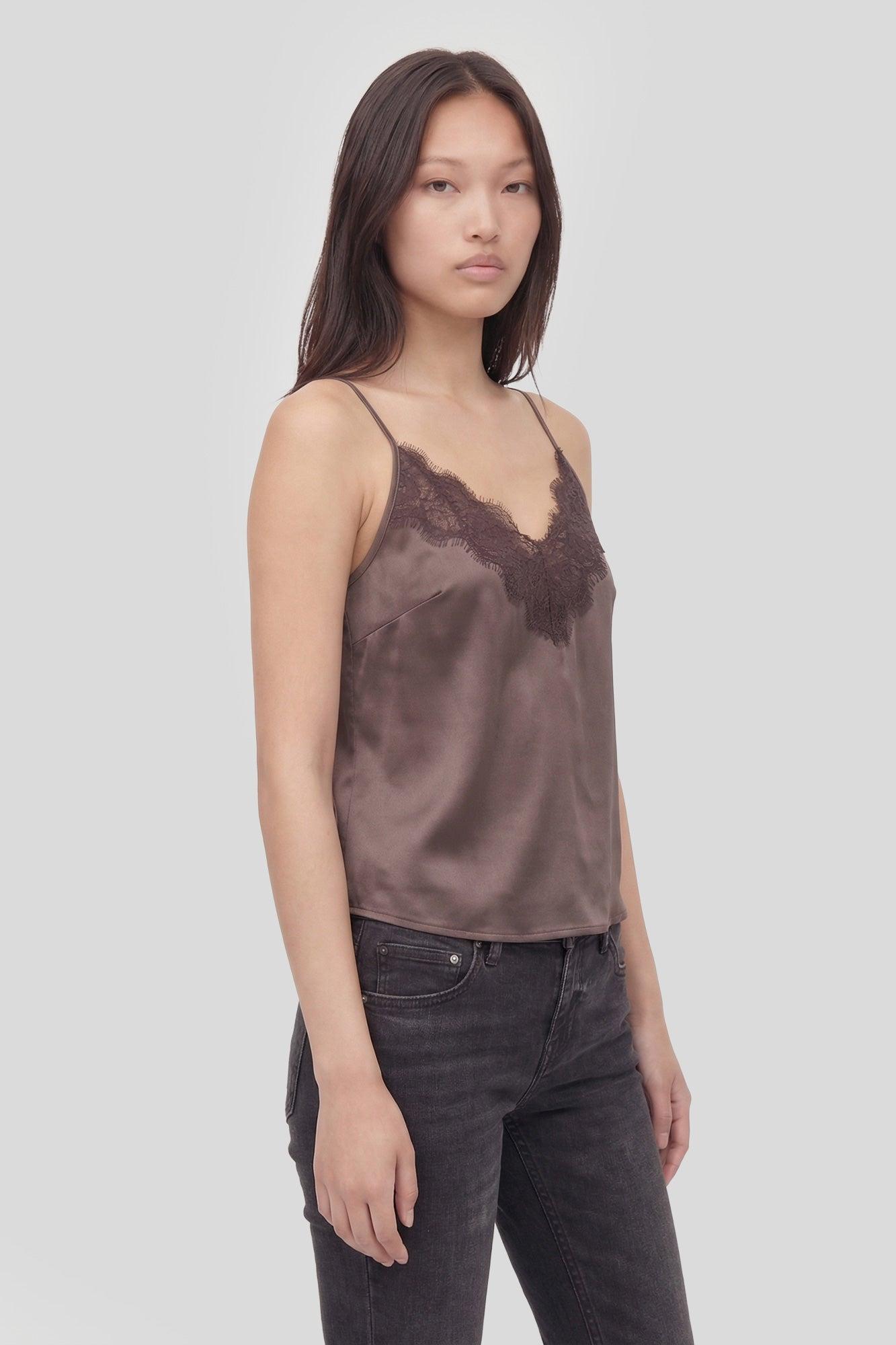 Satin Lace Trim Cami Female Product Image