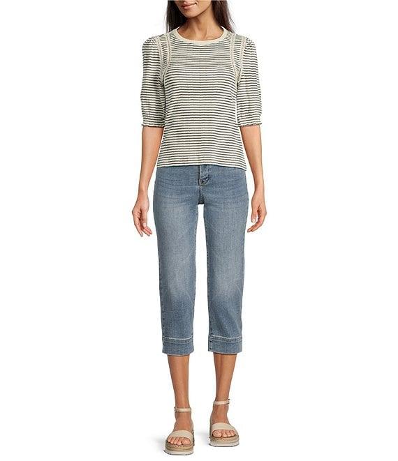 NYDJ Marilyn Lift Tuck® Technology Straight Leg Double Button Waistband Crop Jeans Product Image