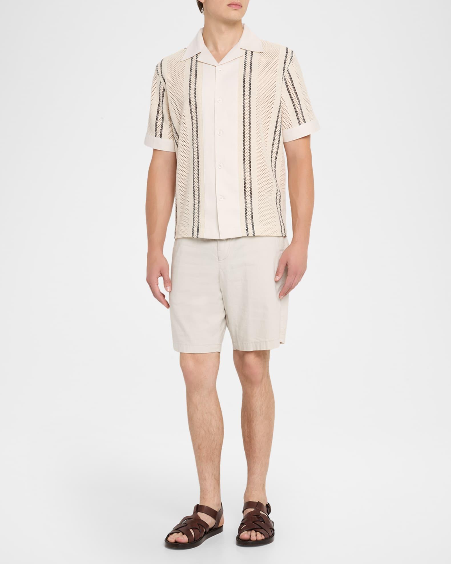 Men's Opal Stripe Crochet Camp Shirt Product Image