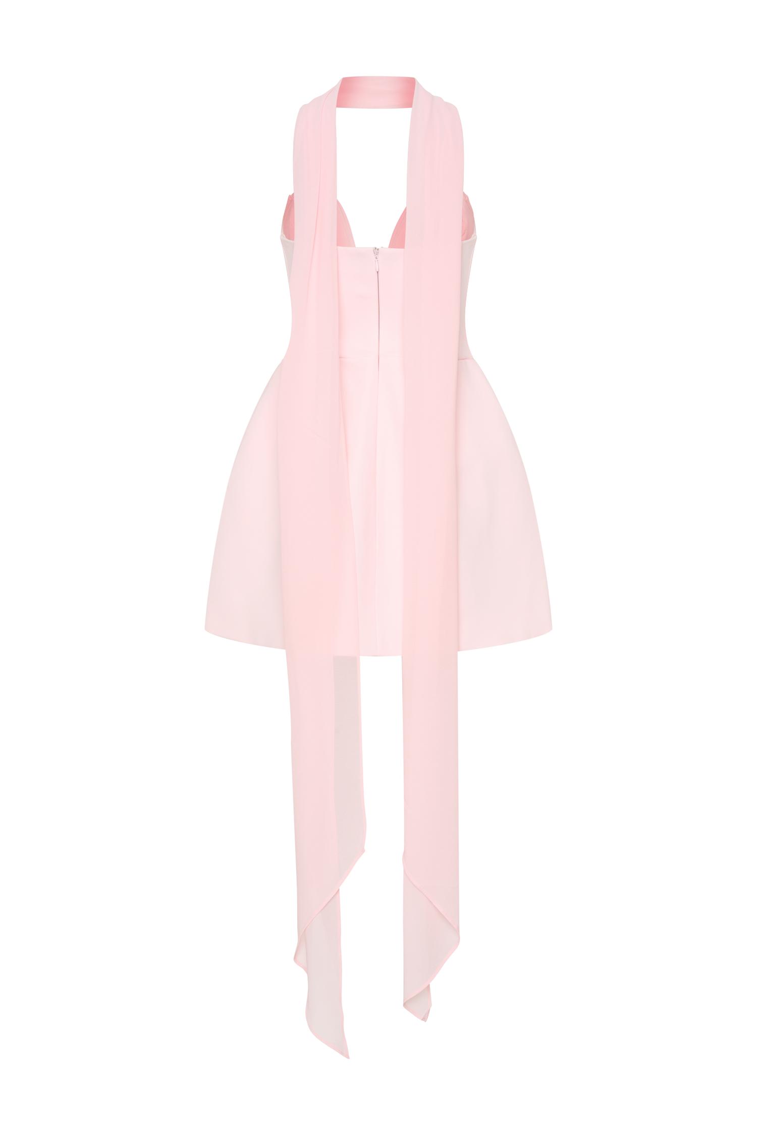 Orellia Strapless Suiting Mini Dress - Soft Pink Product Image