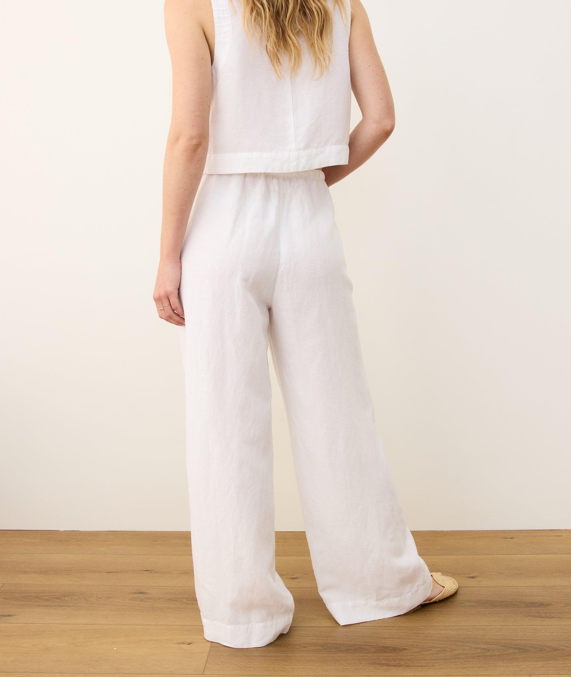 Linen Drawstring Wide Leg Pant Product Image