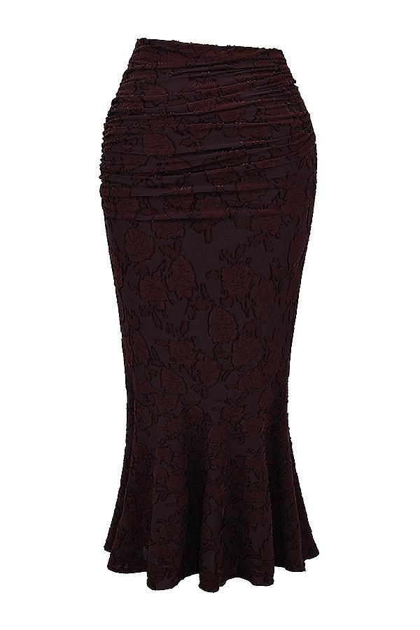 Adrielle  cocoa midi skirt Product Image