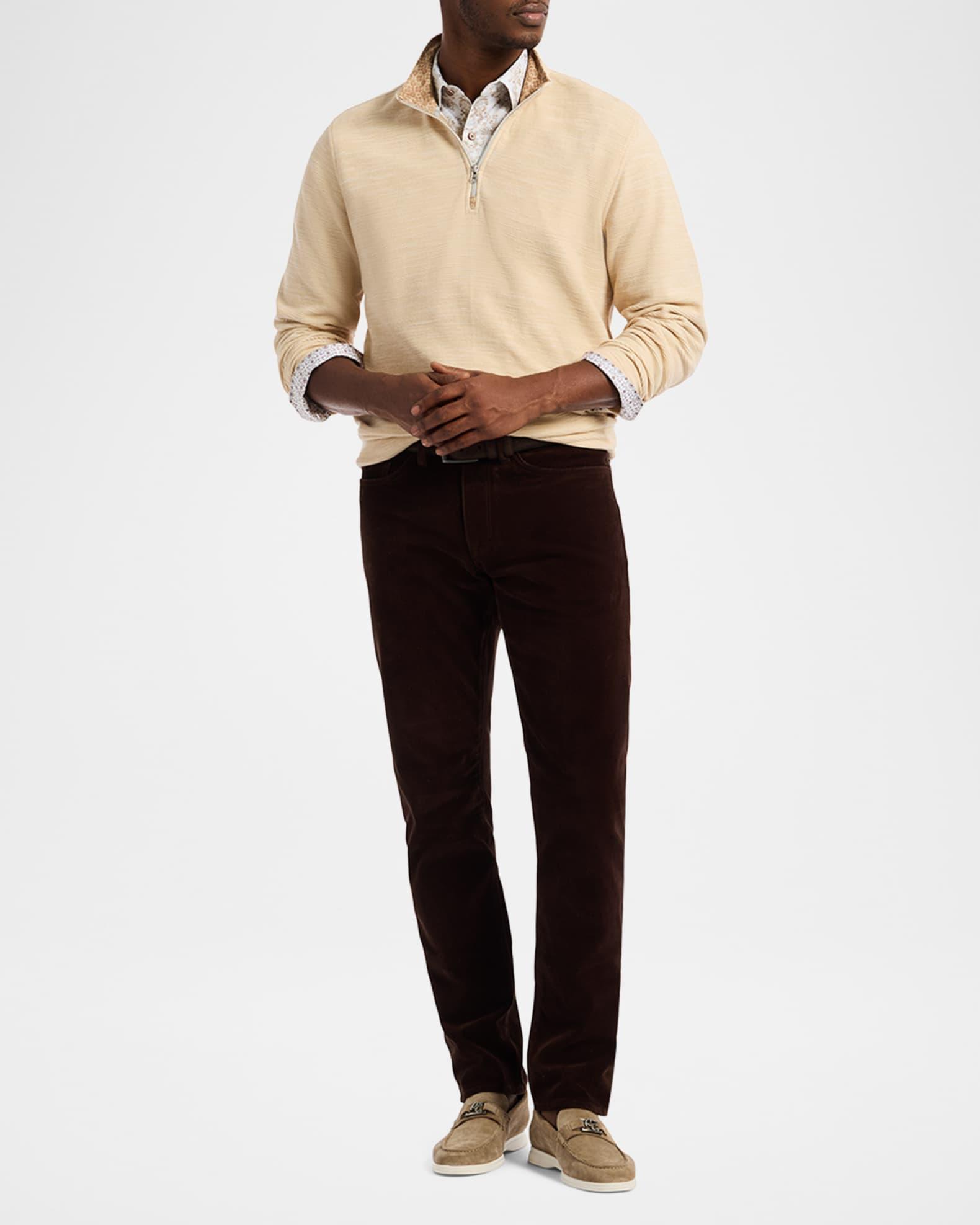 Men's Heathered Knit Quarter-Zip Sweater Product Image