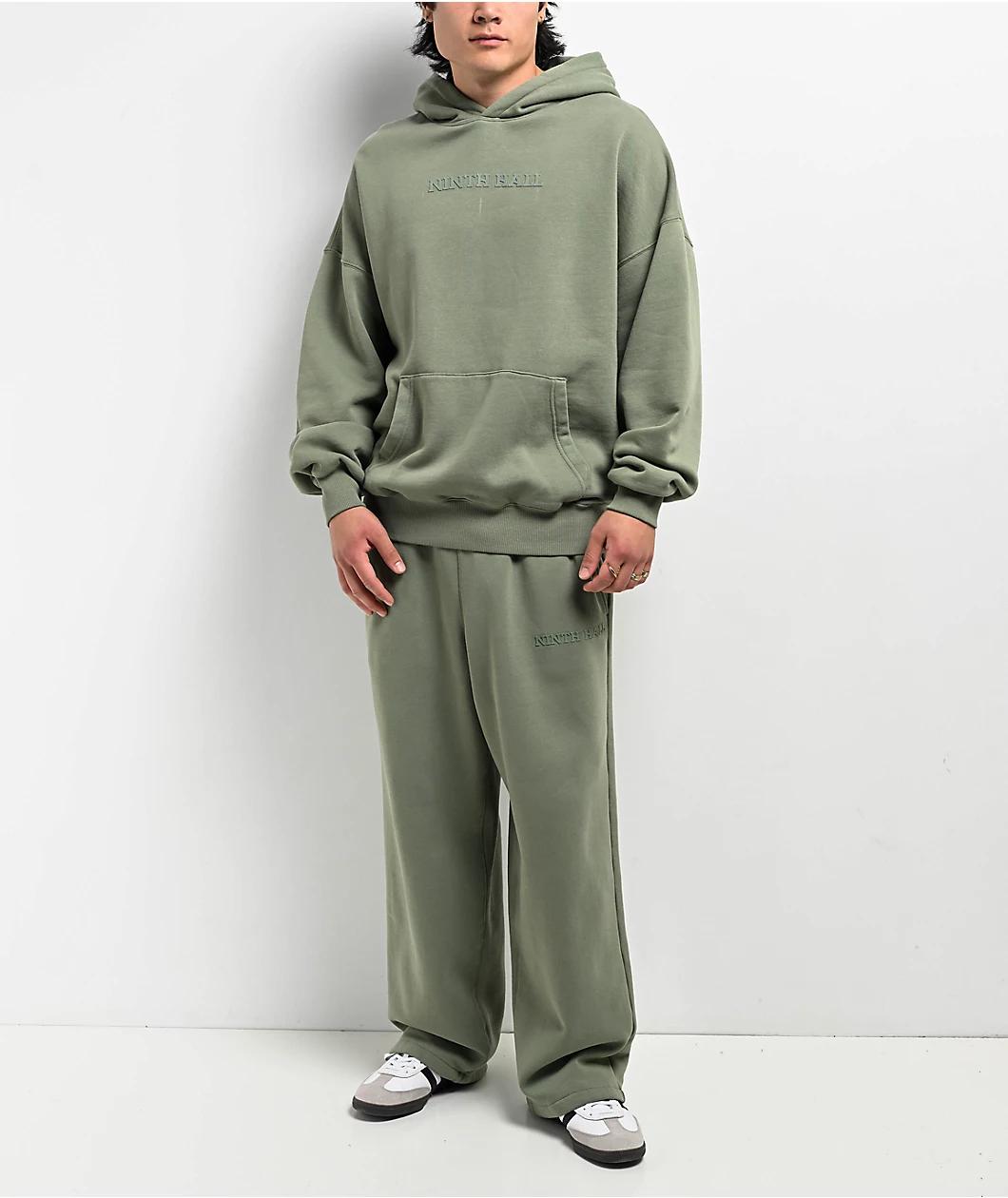 Ninth Hall Fundamentals Logo Light Green Oversized Hoodie Product Image