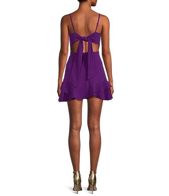 Dear Moon Spaghetti Strap Square Neck Tie Back Corset Dress Product Image