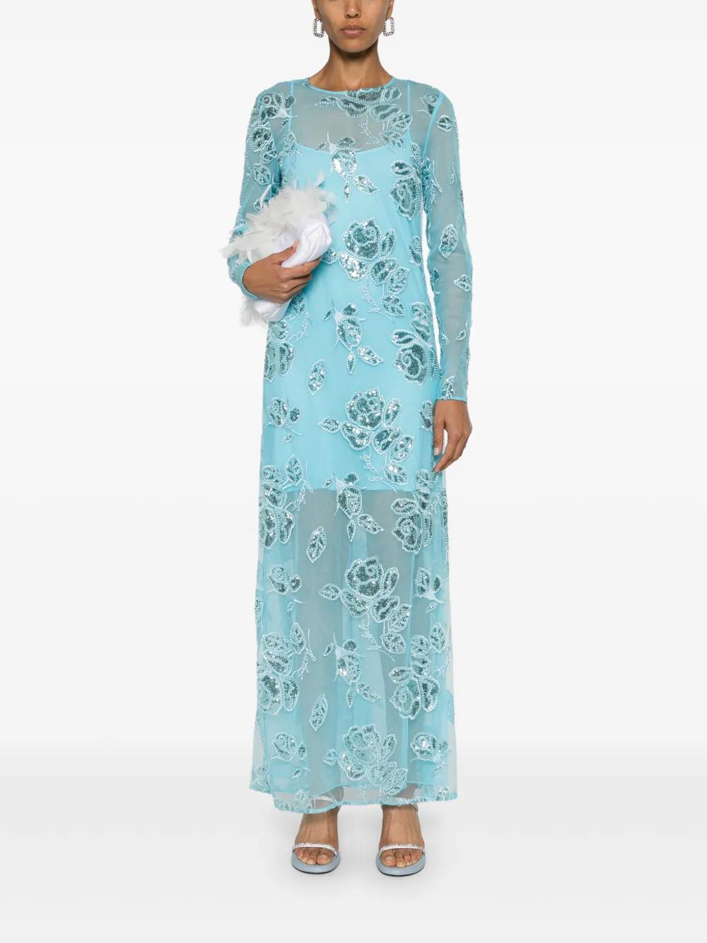 floral-embroidery maxi dress Product Image
