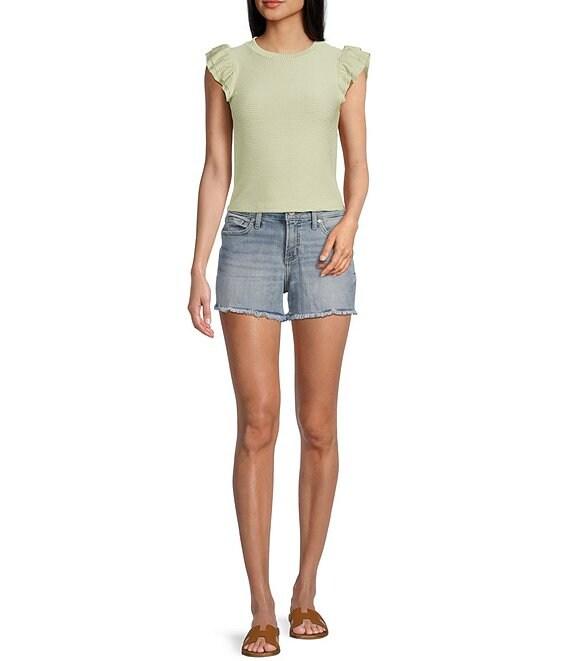 Silver Jeans Co. Suki Mid Rise Curvy Fit Frayed Hem Shorts Product Image