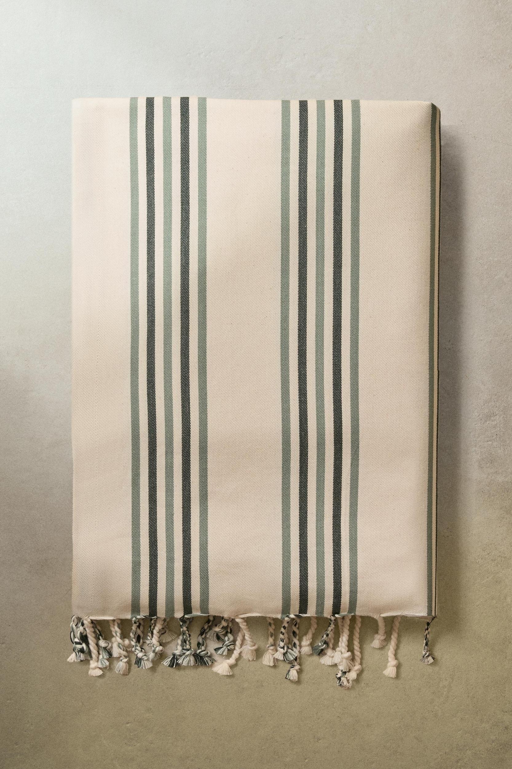 STRIPED COTTON BEACH WRAP TOWEL Product Image
