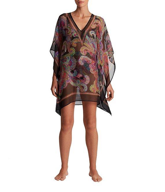 Lauren Ralph Lauren Bordado Paisley V-Neck Poncho Swim Cover-Up Product Image