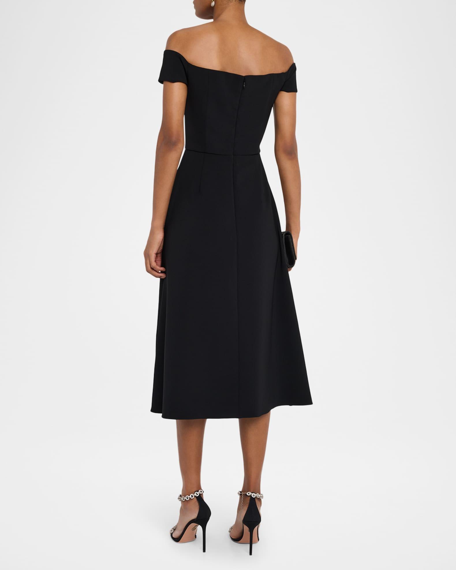 Bow Embellished Off-The-Shoulder Midi Dress Product Image