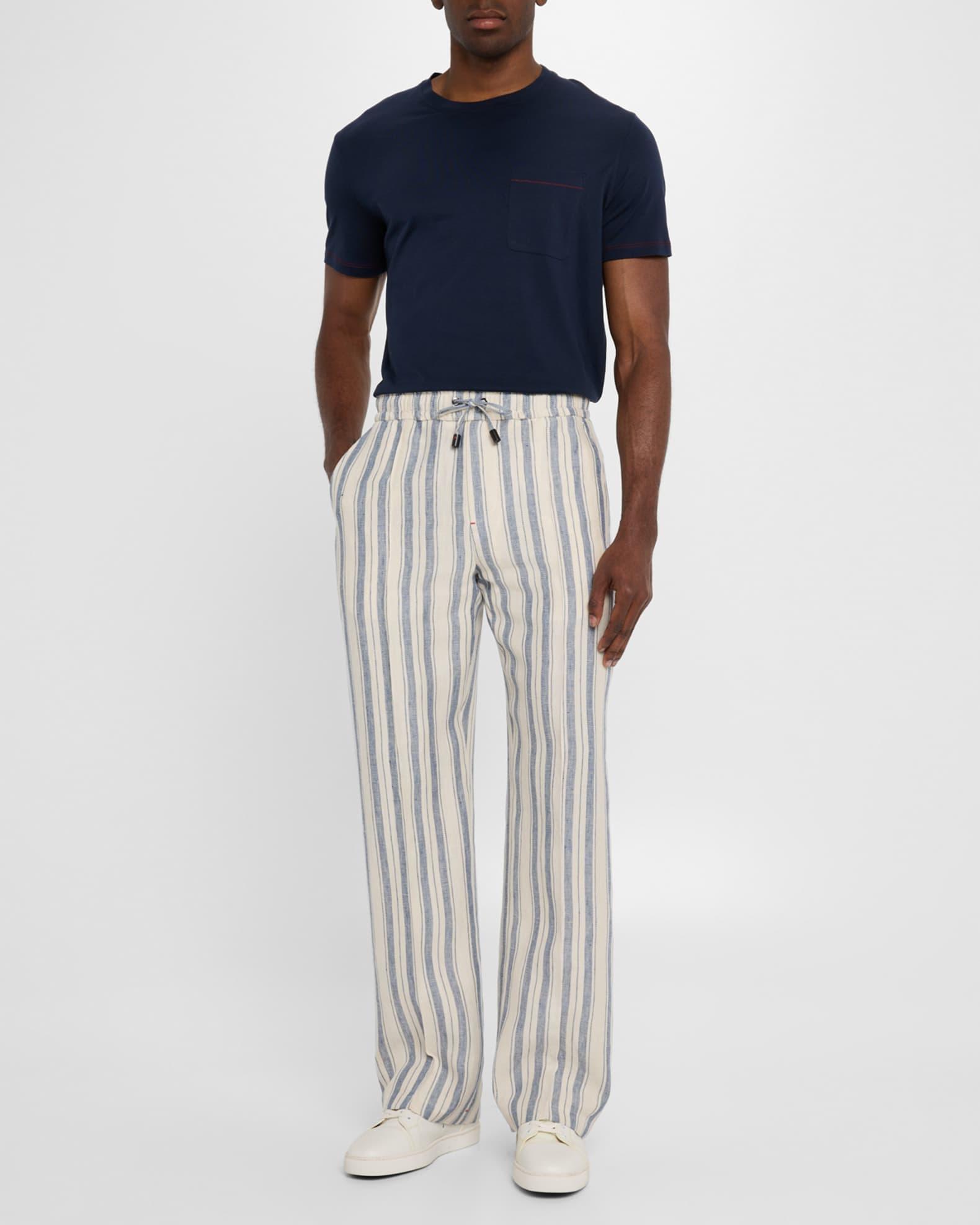 Men's Linen Multi-Stripe Pull-On Pants Product Image