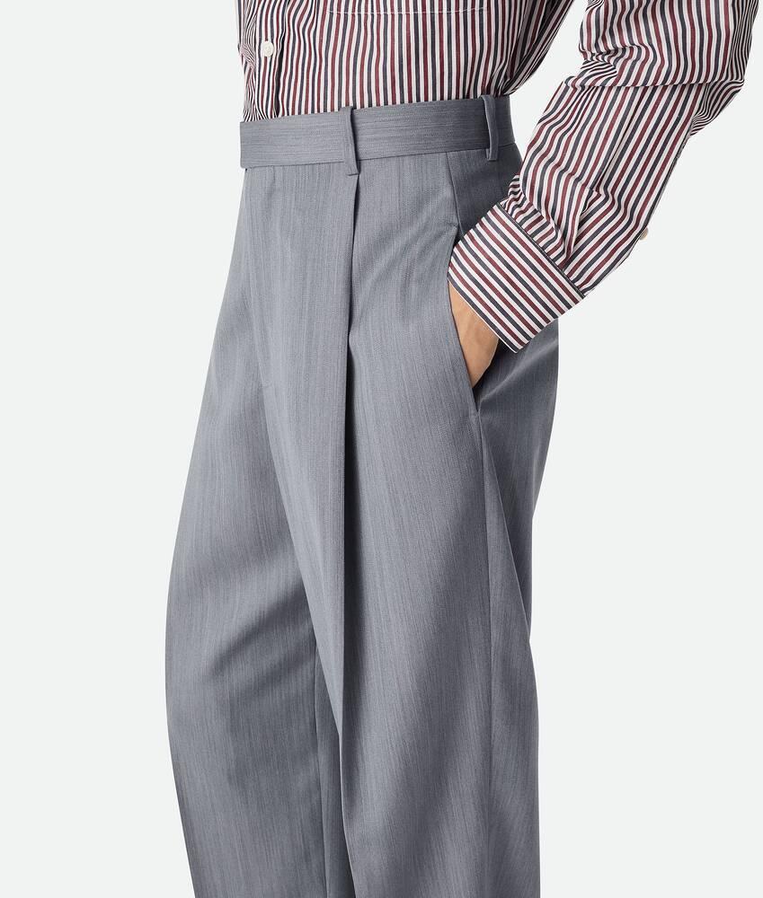 Men's Wool Subtle Chevron Wide Leg Trousers in Dark opal/beige melange Product Image