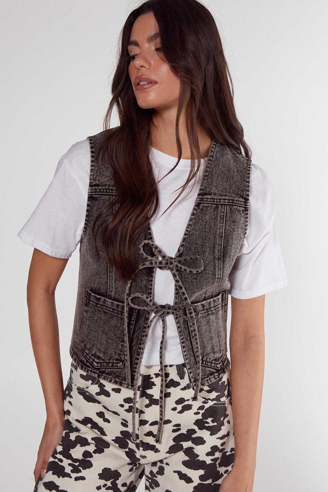 Tie Front Denim Gilet Product Image