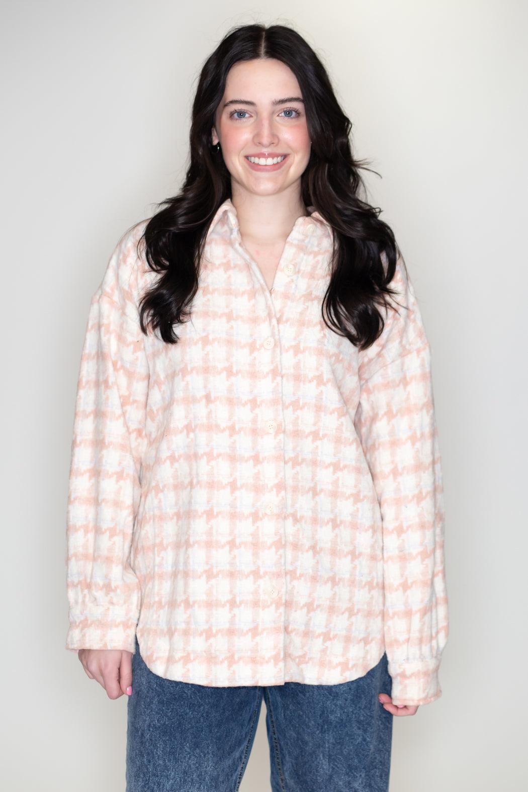 Houndstooth Brushed Shacket Product Image