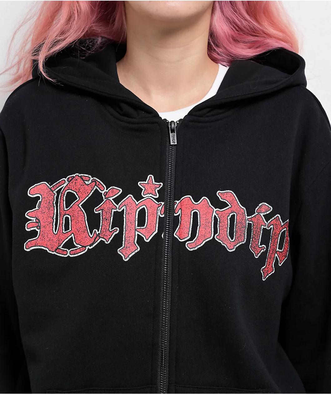 RIPNDIP Fein Black Zip Hoodie Product Image