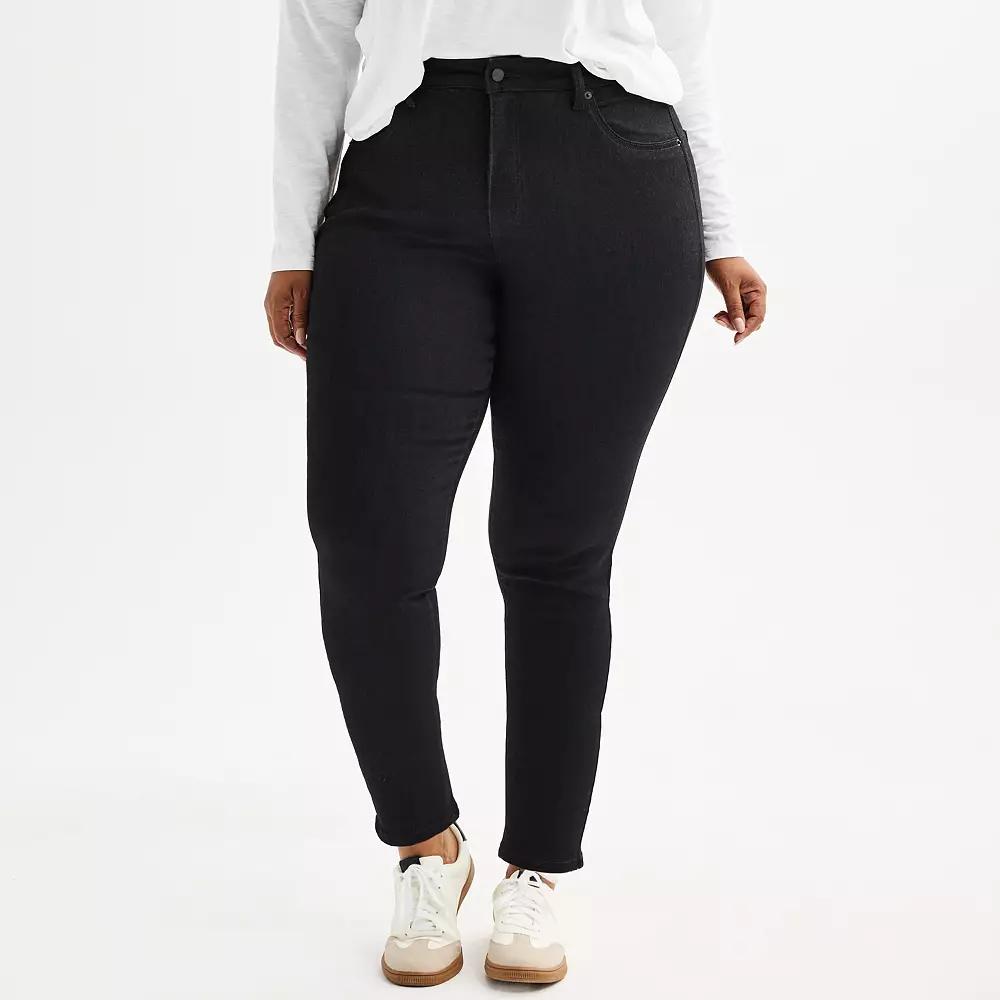 Plus Size Sonoma Goods For Life® High Rise Curvy Skinny Jeans, Women's, Size: 16 W, Black Product Image