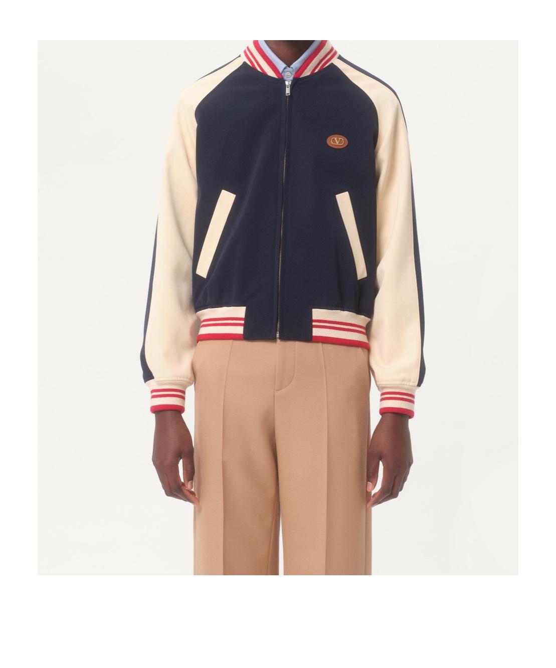 VALENTINO La Chat De La Maison Wool Bomber Jacket In Black Product Image