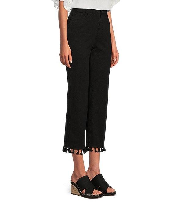 John Mark Tassel Trim Hem Crop Pants Product Image