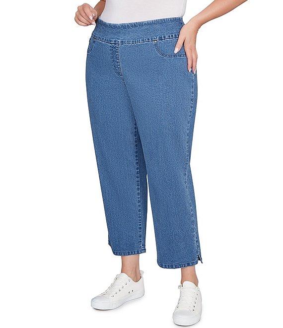 Ruby Rd. Plus Size Stretch Cotton-Blend Pull-On Ankle Jeans Product Image