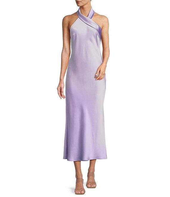 Antonio Melani Darah Satin Halter Neck Sleeveless Dress Product Image