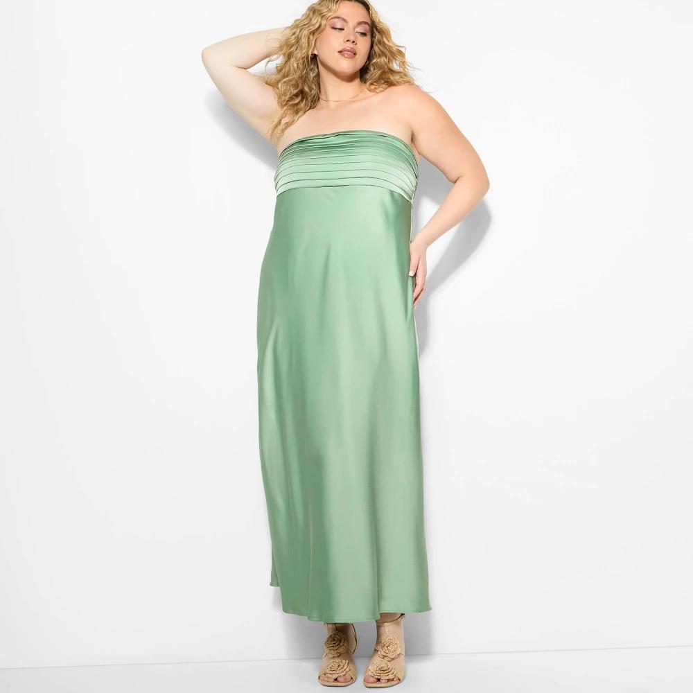 Women's Bias Cut Maxi A-Line Dress - Wild Fable™ Light Green Product Image