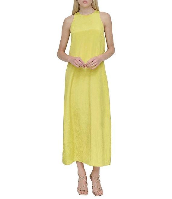 DKNY by Donna Karan Crew Neck Sleeveless Shift Midi Dress Product Image