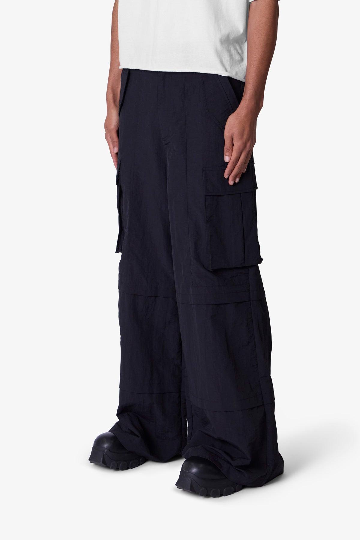 Nylon Rave Cargo Pants - Black Product Image