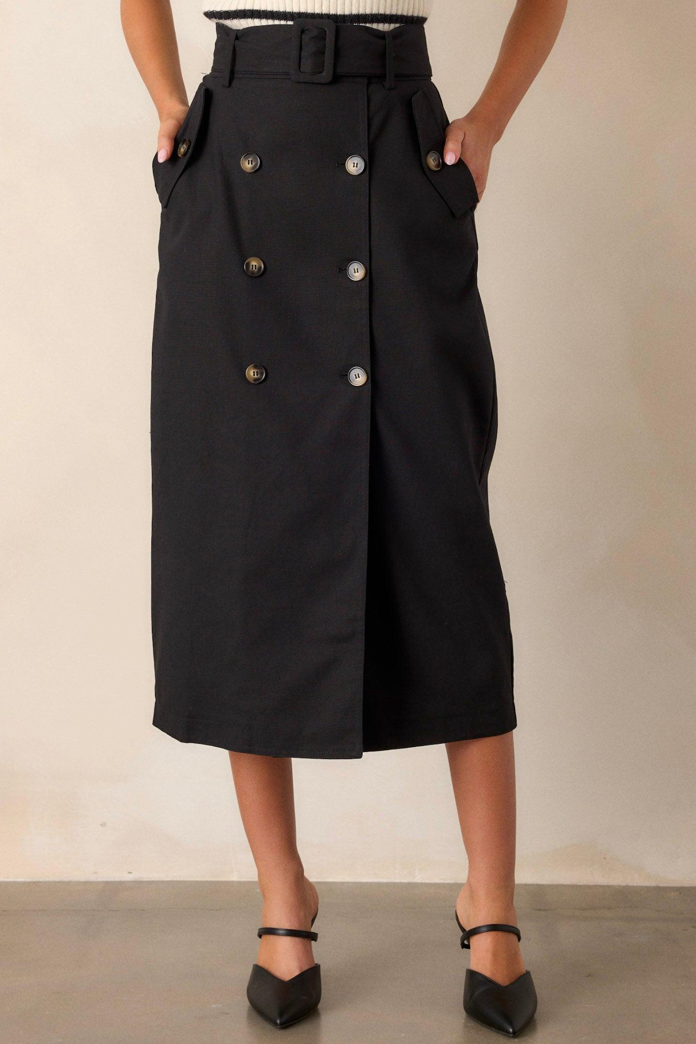 Effortless Edge Black Maxi Skirt Product Image