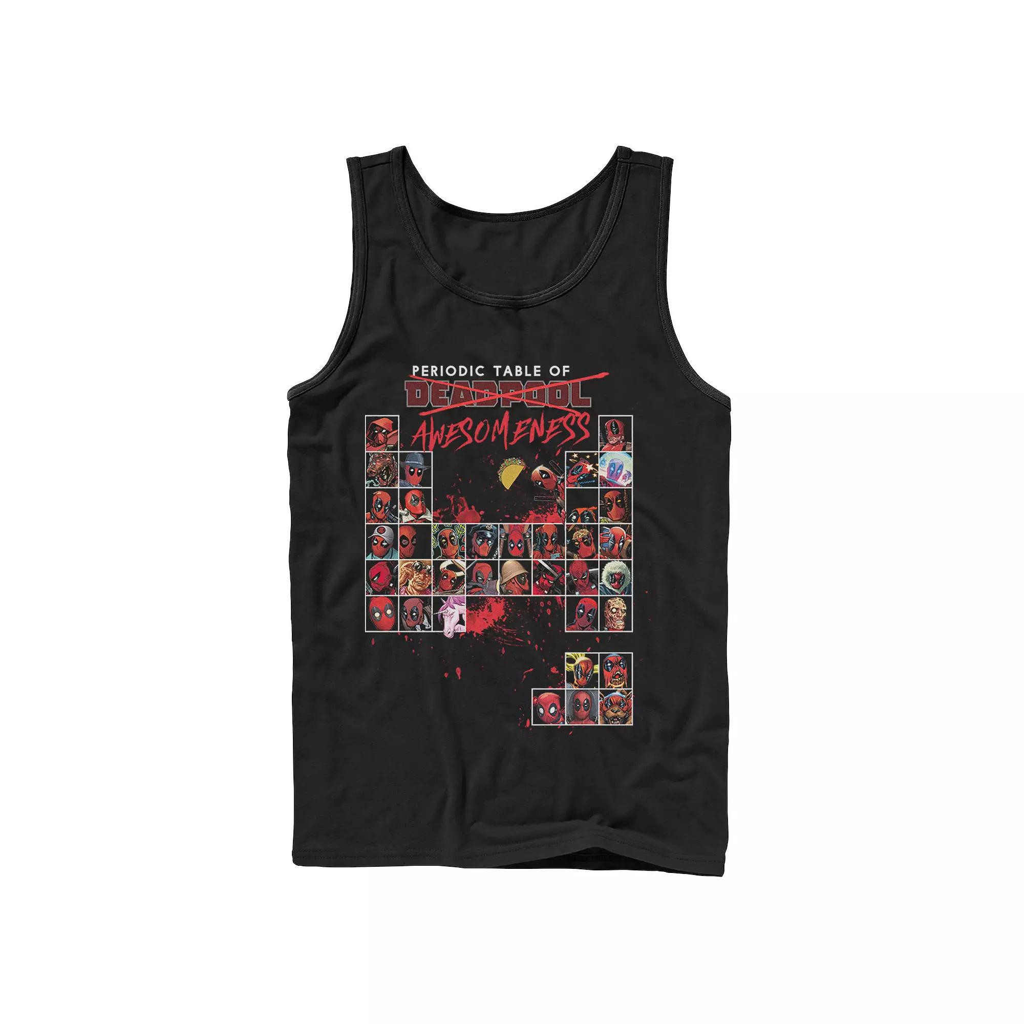 Men's Marvel Deadpool Periodic Table Of Awesomeness Tank Top,  Product Image