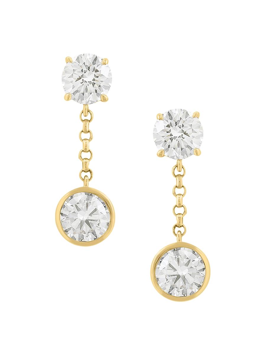 Womens 14K Yellow Gold & 1.96 TCW Lab-Grown Diamond Earrings Product Image