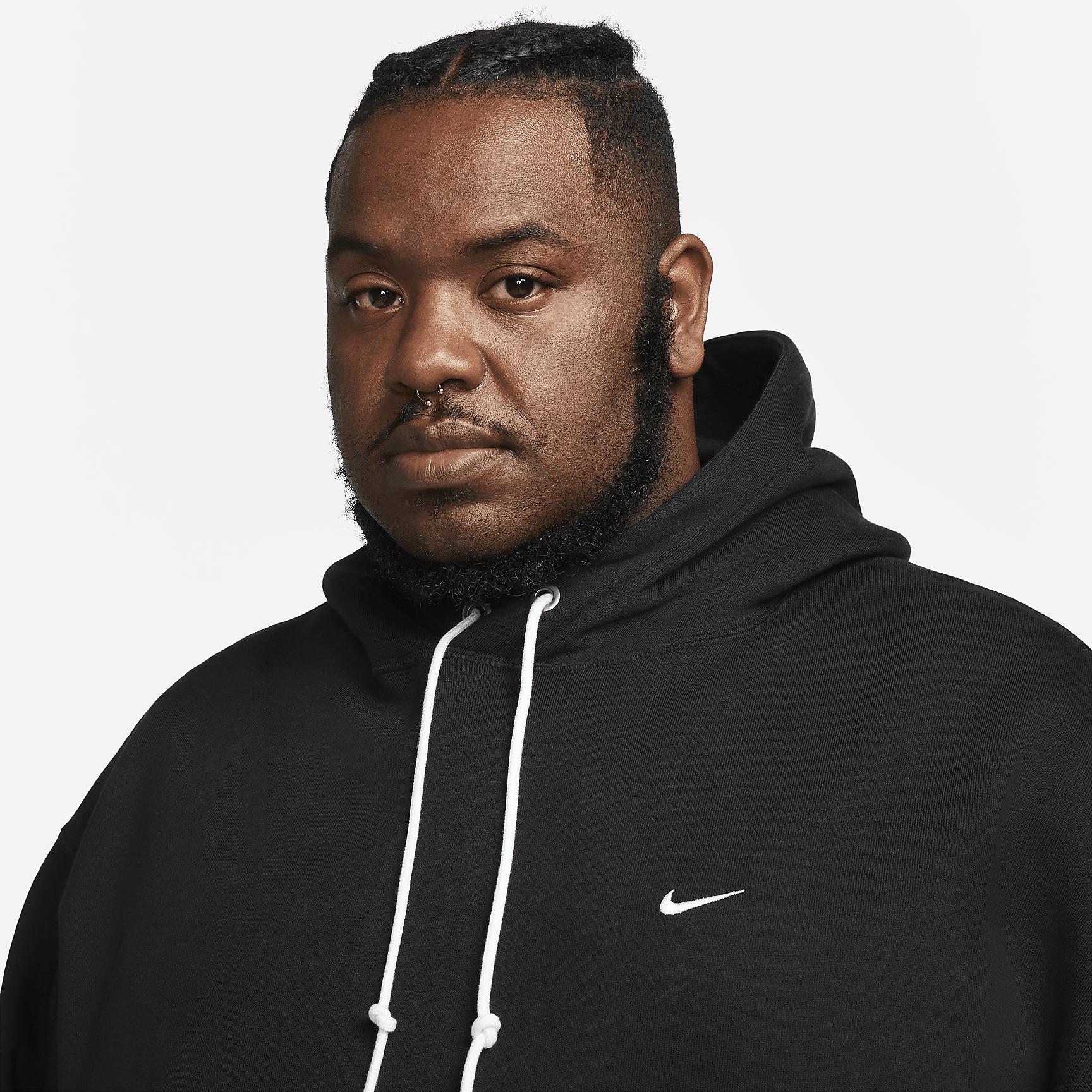 Nike Mens Solo Swoosh Fleece Pullover Hoodie | DX1355-010 Product Image