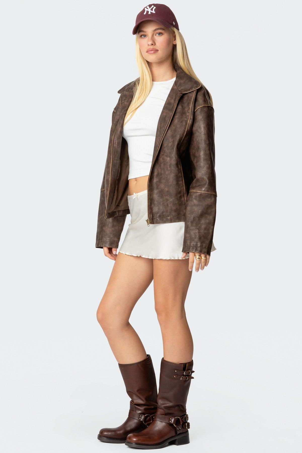 Bexley Bow Satin Effect Mini Skirt Product Image