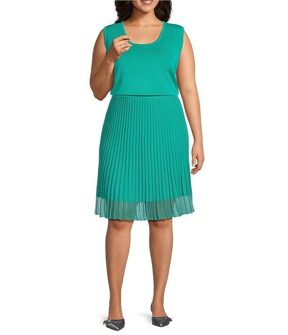 Ming Wang Plus Knit Scoop Neck Sleeveless Tank Product Image