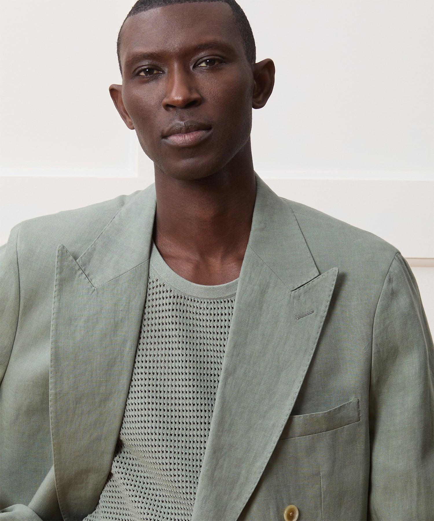 Italian Linen Double-Breasted Jacket Product Image